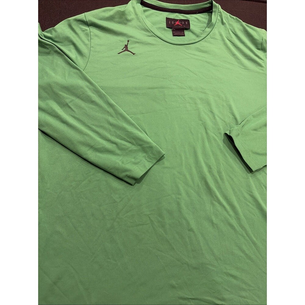Vtg Nike Air Jordan Dri-FIT Shirt Mens 2XL Green Long Sleeve Basketball Gym